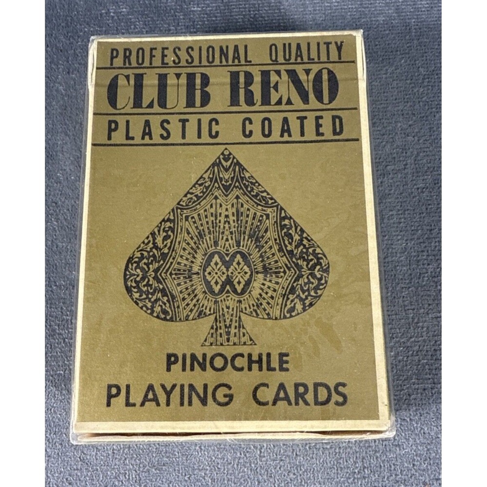 Arrco Club Reno Blue Playing Pinochle Cards 201 Sealed Filigree Back Linen
